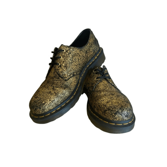 Doc Martens Pascal Crackle Gold Oxfords - Picture 9 of 11